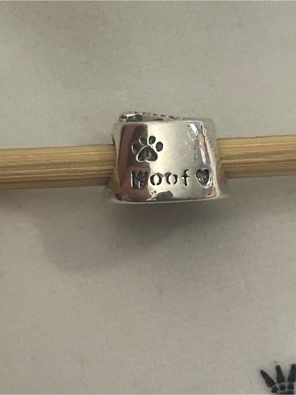 Pandora Sterling Silver S 925 ALE Charm Bead - Classic Silver Ring